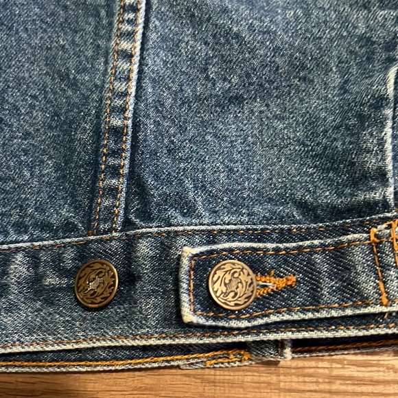 Vintage Jean vest with cheetah print details made in USA 100% cotton size small - Picture 8 of 10